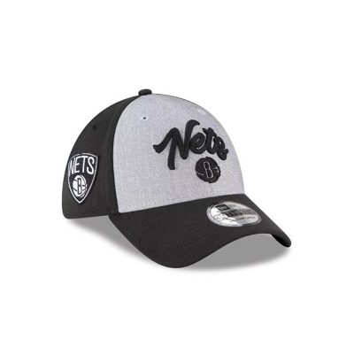 Black Brooklyn Nets Hat - New Era NBA NBA Draft 39THIRTY Stretch Fit Caps USA5364897